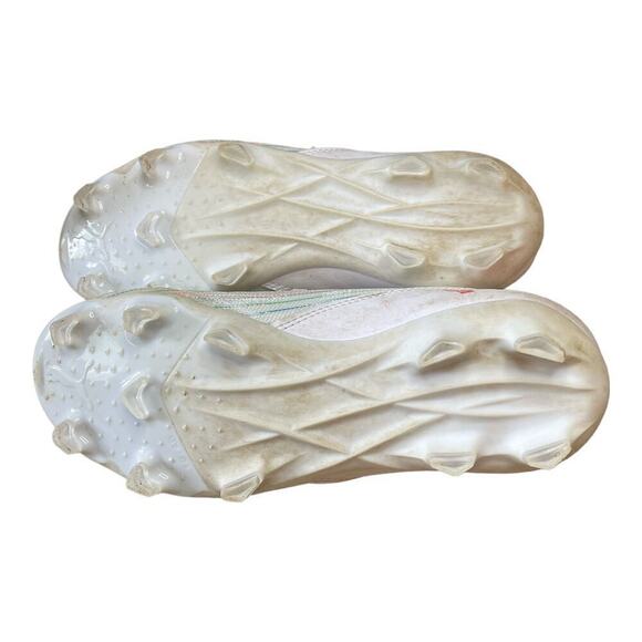 Puma Ultra White Mini Stripe Knit Softball Cleats Sneakers Girls Size 3.5C - Picture 6 of 11